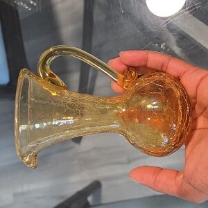 Elegant Crackle Glass Pitcher